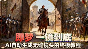 即梦AI一镜到底终极教程，智能补帧+运镜技巧，AI自动生成无缝丝滑长镜头高效出片-大象聊项目