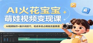 AI火花宝宝萌娃视频变现课：AI视频制作+提示词技巧，低成本抢占萌娃流量赛道-大象聊项目