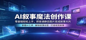 AI叙事魔法创作课：零基础轻松上手，把普通静态图片变成故事大片-大象聊项目