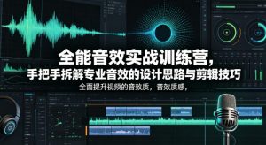 全能音效实战训练营，手把手拆解专业音效的设计思路与剪辑技巧，全面提升视频的音效质感-大象聊项目