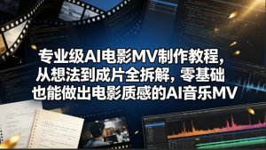 专业级AI电影MV制作教程，从想法到成片全拆解，零基础也能做出电影质感的AI音乐MV-大象聊项目