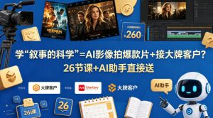 学《叙事的科学》=AI影像拍爆款片+接大牌客户？26节课+AI助手直接送【原创双语字幕】-大象聊项目