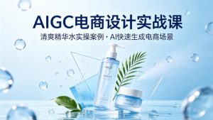 AIGC电商设计实战课,以清爽精华水为实操案例,教你用AI快速生成电商场景-大象聊项目