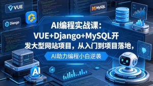 AI编程实战课:VUE+Django+MySQL开发大型网站项目,从入门到项目落地,AI助力编程小白逆袭-大象聊项目