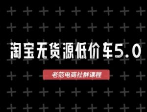 淘宝无货源价车5.0，2026最新VIP淘宝无货源课程，1688代发，蓝海选品，零成本创业首选(更新26年5月8日)-大象聊项目