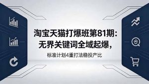 淘宝天猫打爆班第81期:无界关键词全域起爆,标准计划4重打法稳投产比-大象聊项目