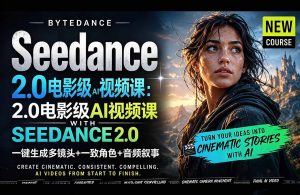 Seedance 2.0电影级AI视频课:一键生成多镜头+一致角色+音频叙事-大象聊项目