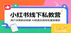 小红书线下私教营:用户决策路径拆解,AI搭建灵感库批量做爆款-大象聊项目