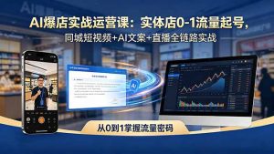 AI爆店实战运营课:实体店0-1流量起号,同城短视频+AI文案+直播全链路实战-大象聊项目