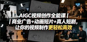 AIGC视频创作全能课|商业广告+动画短片+真人短剧,让你的视频制作更轻松高效-大象聊项目