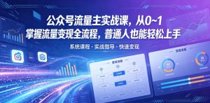公众号流量主实战课,从0~1掌握流量变现全流程,普通人也能轻松上手-大象聊项目