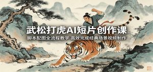 武松打虎AI短片创作课:脚本配图全流程教学,高效完成经典场景视频制作-大象聊项目