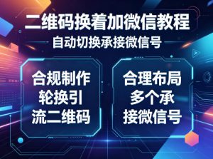 二维码换着加微信教程,自动切换承接微信号,合规制作轮换引流二维码,合理布局多个承接微信号-大象聊项目