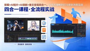 剪辑+AI短片+AI漫剧+推文变现四合一，从卡点抽帧到打斗戏全流程实战-大象聊项目