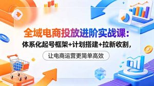 全域电商投放进阶实战课：体系化起号框架+计划搭建+拉新收割，让电商运营更简单高效-大象聊项目