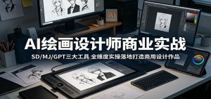 AI绘画设计师商业实战：SD/MJ/GPT三大工具，全维度实操落地打造商用设计作品-大象聊项目