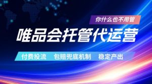 唯品会托管代运营，付费投流玩法，包赔兜底机制，稳定产出【揭秘】-大象聊项目
