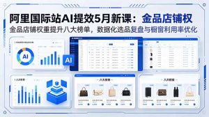 阿里国际站AI提效5月新课：金品店铺权重提升八大榜单，数据化选品复盘与橱窗利用率优化-大象聊项目