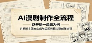 AI漫剧制作全流程:以开局一条蛇为例,讲解脚本图文生成与后期剪辑完整创作流程-大象聊项目
