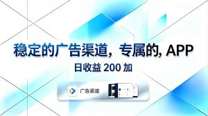 稳定的广告渠道,专属的APP,日收益200+-大象聊项目
