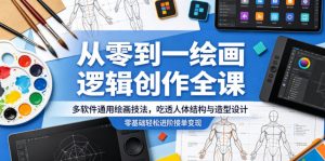 从零到一绘画逻辑创作全课,多软件通用绘画技法,吃透人体结构与造型设计,零基础轻松进阶接单变现-大象聊项目