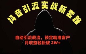 抖音引流实战新套路,挂机自动引流截流精准锁定客户,月收益破 2W+-大象聊项目