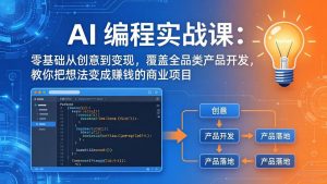 AI编程实战课-第三期-5月更新:零基础从创意到变现,覆盖全品类产品开发,把想法变成赚钱项目-大象聊项目