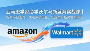 亚马逊卖家必学沃尔玛新蓝海实战课|拆解平台差异,快速平移流量,低成本开拓跨境新渠道-大象聊项目