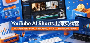 YouTube AI Shorts出海实战营,从0开始教AI制作Shorts,开通YPP变现,月入万刀,新手可复制的实操路径-大象聊项目