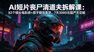 AI短片《丧尸清道夫》拆解课:82个镜头电影感+原子朋克美学,7天3000元国产天花板-大象聊项目