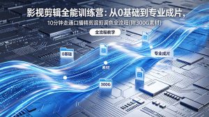 2026影视剪辑全能实战课｜0基础到专业成片，全流程教学，高清带300G素材-大象聊项目