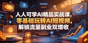 人人可学AI精品实战课，零基础玩转AI短视频，解锁流量副业双增收-大象聊项目