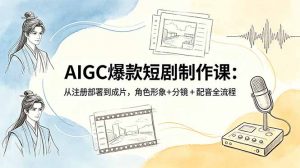 AIGC爆款短剧制作课：从注册部署到成片，角色形象+分镜+配音全流程-大象聊项目