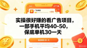 实操很好賺的手机看广告项目,一部手机平均40-50,操作简单,多部手机可矩阵放大收益【揭秘】-大象聊项目