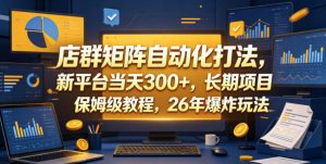 店群矩阵自动化打法,新平台当天300+,长期项目,保姆级教程,26年爆炸玩法【揭秘】-大象聊项目