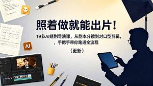照着做就能出片!19节AI短剧导演课,从剧本分镜到对口型剪辑,手把手带你跑通全流程(更新-大象聊项目