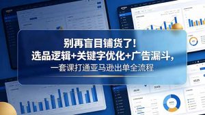 别再盲目铺货了！选品逻辑+关键字优化+广告漏斗，一套课打通亚马逊出单全流程-大象聊项目