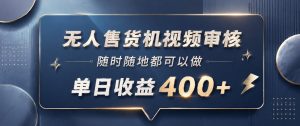 无人售货机视频审核，一部手机随时随地都可以做，10秒一单，单日收益400+【揭秘】-大象聊项目