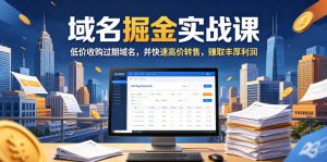 域名交易掘金实战课,低价收购过期域名,并快速高价转售,賺取丰厚利润【原创双语字幕】-大象聊项目