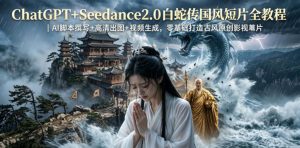 ChatGPT+Seedance2.0白蛇传国风短片全教程|AI脚本撰写+高清出图+视频生成,零基础打造古风原创影视短片-大象聊项目