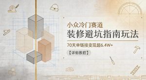 小众冷门赛道,装修避坑指南玩法,70天单链接变现超6.4W+【详细教程】-大象聊项目