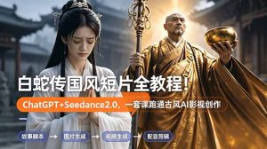 白蛇传-国风短片全教程!ChatGPT+Seedance2.0,一套课跑通古风AI影视创作-大象聊项目