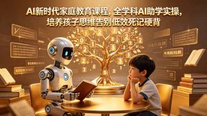 AI新时代家庭教育课程,全学科AI助学实操,培养孩子思维告别低效死记硬背-大象聊项目