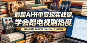 最新AI书单变现实战课,学会蹭电视剧热度,追热点书籍,快速变现,出单100+,日入四位数-大象聊项目