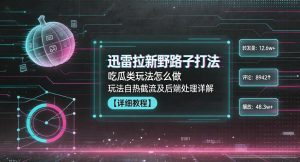 迅雷拉新野路子打法,吃瓜类玩法怎么做,玩法自热截流及后端处理详解-大象聊项目