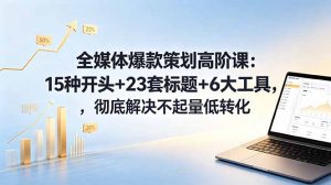 全媒体爆款策划高阶课:15种开头+23套标题+6大工具,彻底解决不起量低转化-大象聊项目