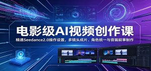 电影级AI视频创作课:精通Seedance2.0操作设置,多镜头成片、角色统一与音画叙事制作-大象聊项目