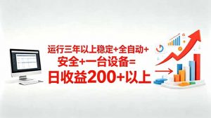 三年以上稳定+全自动+安全+一台设备=日收益200+-大象聊项目