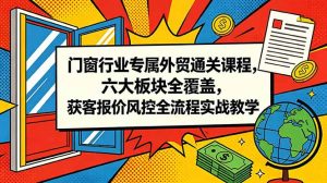 门窗行业专属外贸通关课程,六大板块全覆盖,获客报价风控全流程实战教学-大象聊项目