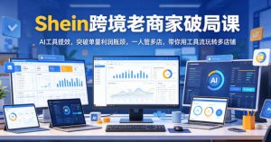 Shein跨境老商家破局课,AI工具提效,突破单量利润瓶颈,一人管多店,带你用工具流玩转多店铺-大象聊项目